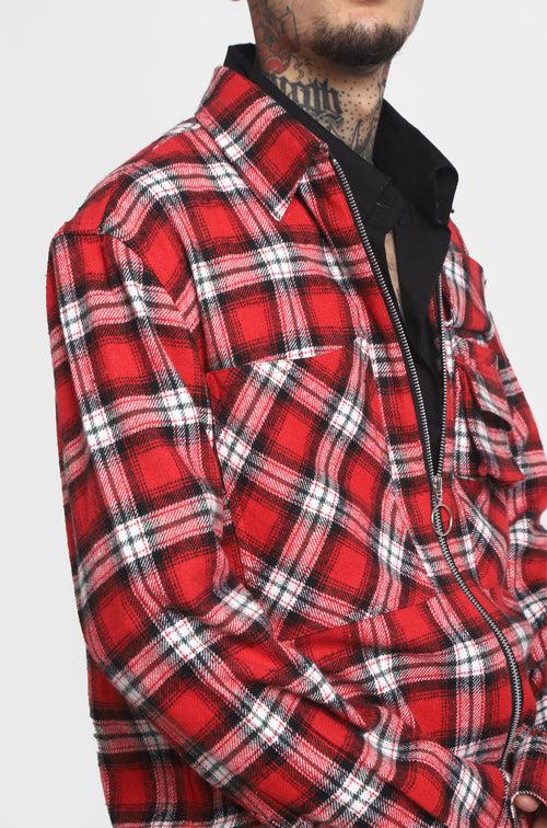 Pocket Detail Over-Shirt Jacket (Plaid)