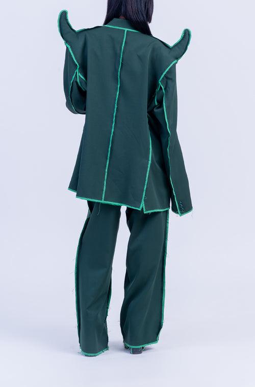 The Devil Wears HUEMN Blazer 'Raw Edged' (Green)