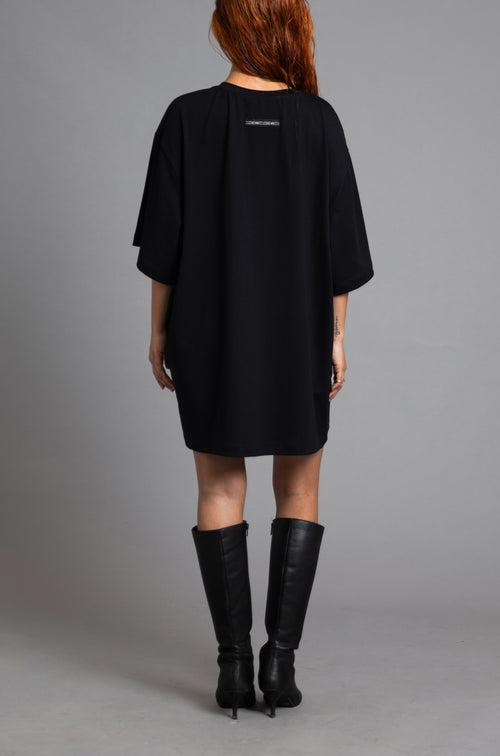 SuperHUEMN Handcrafted Twin 'Burning Man' Oversized Dress (Black)