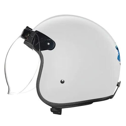 Royal Enfield Hunter 350 x HUEMN Helmet with clear visor (White)