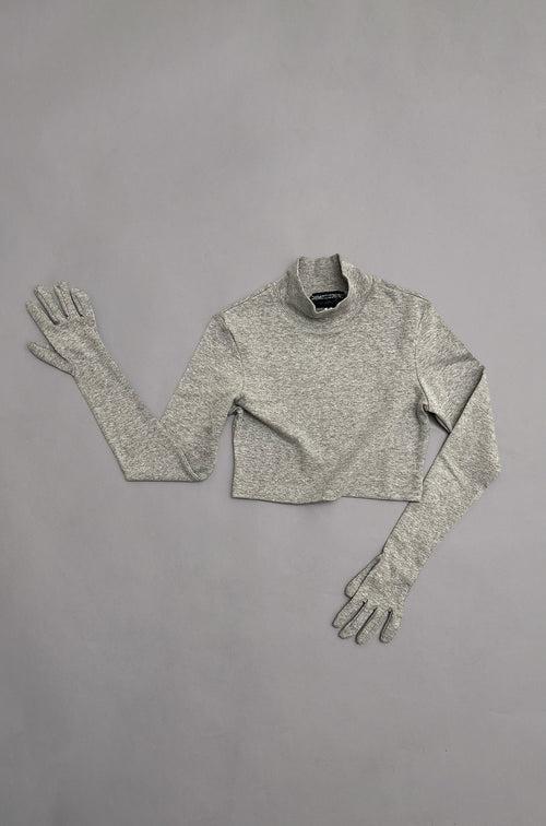 SuperHUEMN Second Skin Crop Top 2.0 (Melange Grey)