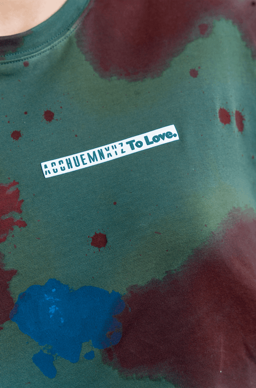 Huemn Blood Washed To Love Crop Top (Dark Green)