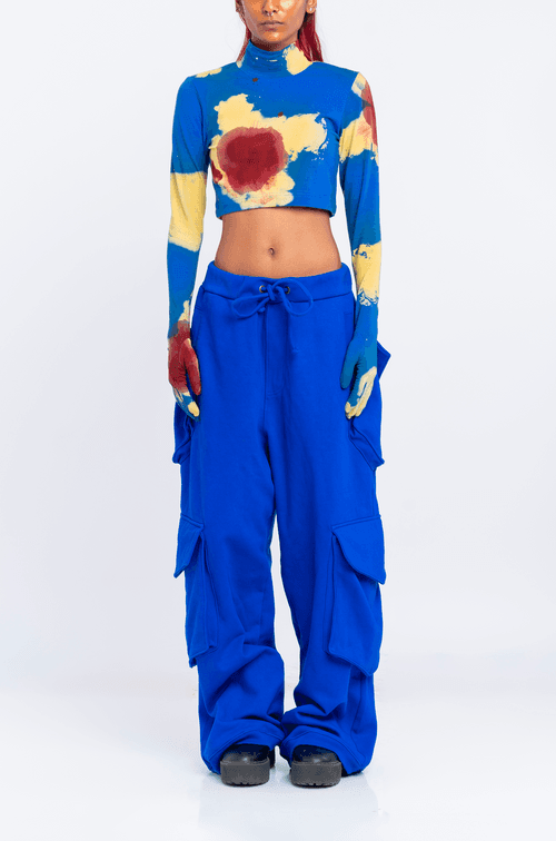 Huemn Blood Washed Crop Top 2.0 (Blue)