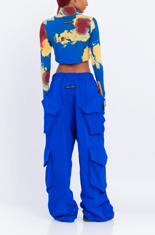 Huemn Blood Washed Crop Top 2.0 (Blue)