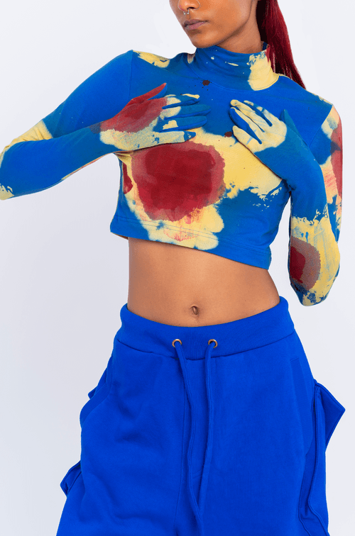 Huemn Blood Washed Crop Top 2.0 (Blue)