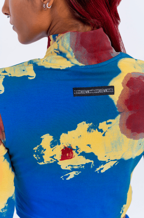 Huemn Blood Washed Crop Top 2.0 (Blue)