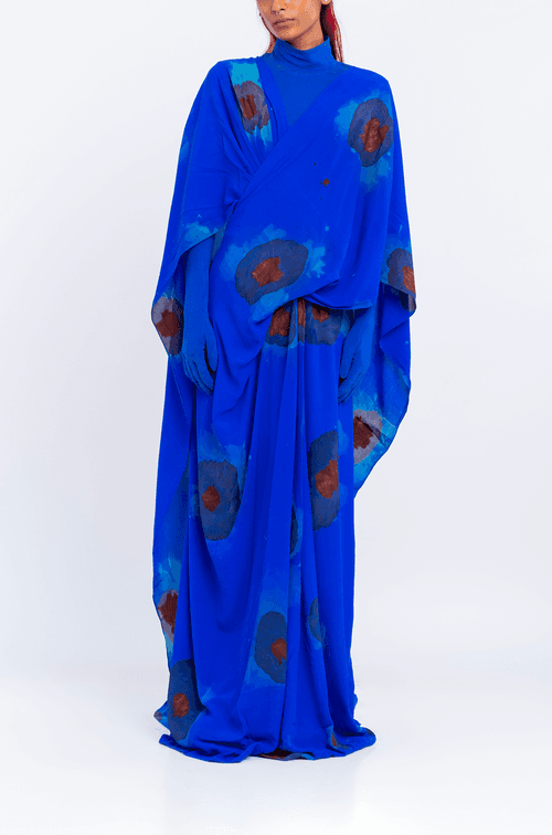 Huemn Blood Washed Hybrid Sari-Pants (Blue)