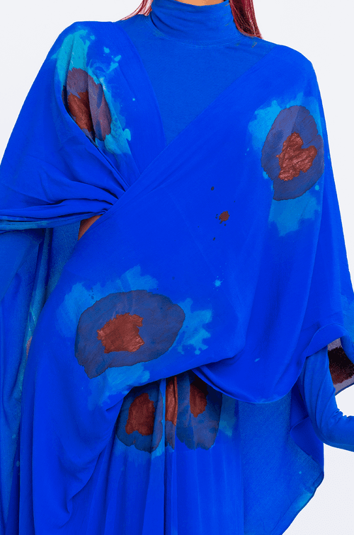 Huemn Blood Washed Hybrid Sari-Pants (Blue)