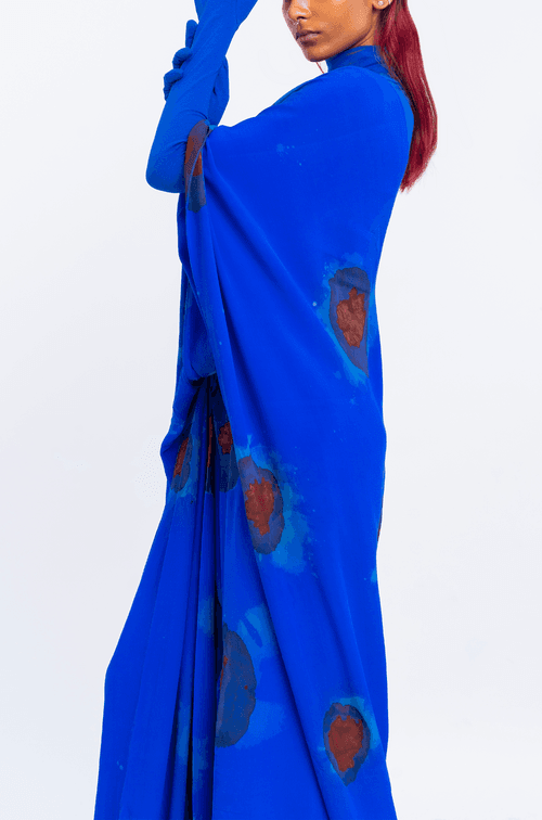 Huemn Blood Washed Hybrid Sari-Pants (Blue)