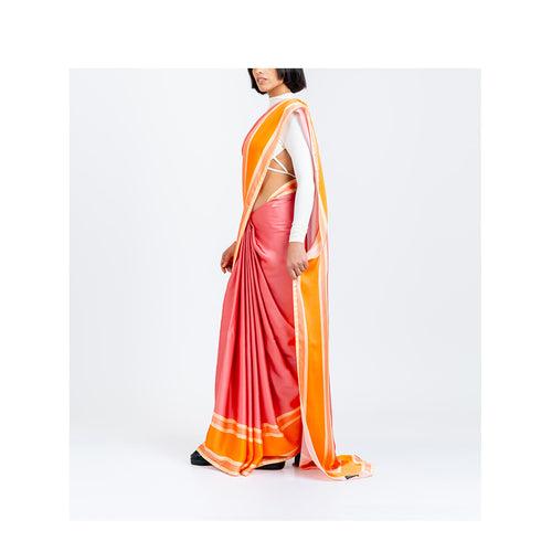 The Racer Stripe Sari (Blush Pink)