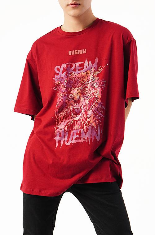 Scream Huemn T-Shirt (Maroon)