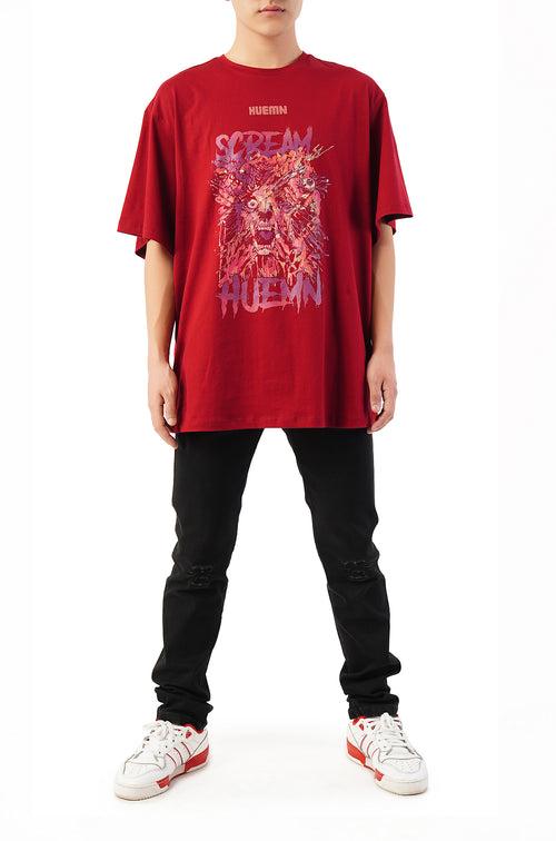 Scream Huemn T-Shirt (Maroon)