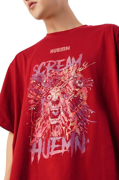 Scream Huemn T-Shirt (Maroon)