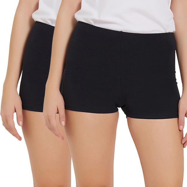 Solid Cotton Spandex Cycling Shorts (PACK of 2) CS-2