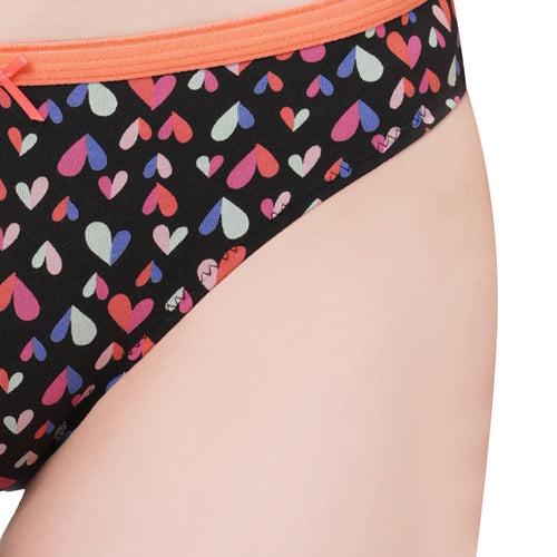 Mid Rise Medium Coverage Solid and Printed Cotton Stretch Brief Panty (Pack of 6)