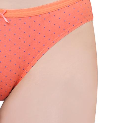 Mid Rise Medium Coverage Solid and Printed Cotton Stretch Brief Panty (Pack of 6)