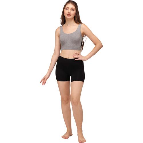 Solid Polyamide Spandex Mid Thigh Length Cycling Shorts (PACK of 2) CS-4