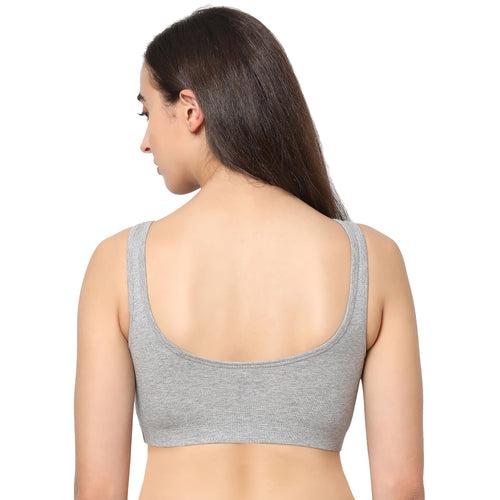 Non Wired Non Padded Full Coverage Low Impact Slip on Sports Bra (Pack of 2)