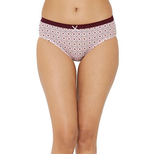 High Rise Full Coverage Solid and Printed Cotton Stretch Hipster Panty (Pack of 6)-6FCB-21