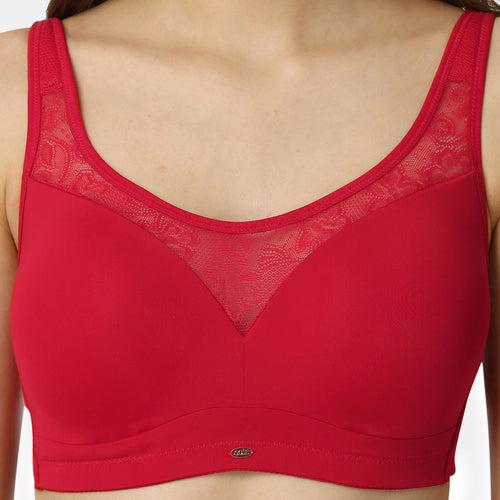 Full Coverage Padded Non Wired Lace Detail Cami Bra-CB-132 COMBO