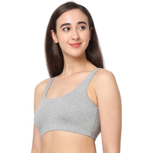 Non Wired Non Padded Full Coverage Low Impact Slip on Sports Bra (Pack of 2)