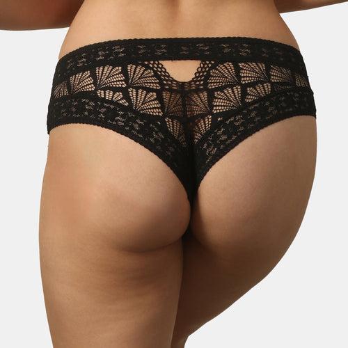 Mid Rise Lace Back Printed Cheekini Panty- FP-1556