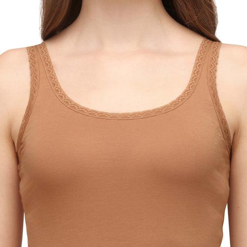 Cotton spandex Camisole with Lace Detailing-SC-10