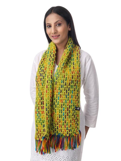 Parrot Green Fusion Weave Scarf