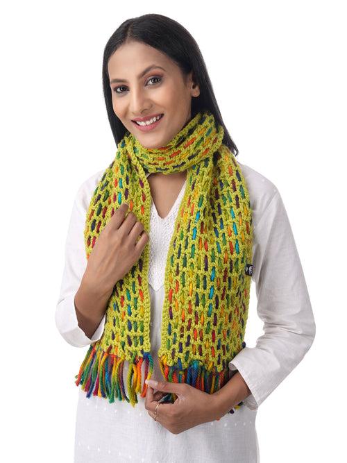 Parrot Green Fusion Weave Scarf