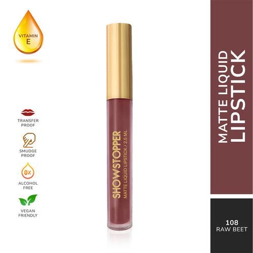 Showstopper Matte Liquid Lipstick (Color -  RAW BEET)