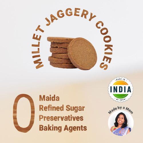 Millet & Jaggery Cookies - Ragi & Almonds | Pack of 6