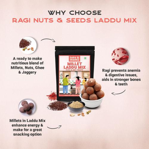 Buy Ragi & Dry Fruits Laddu Mix |  Guilt Free Treats for Mom | Pack of 2 - 250g Each