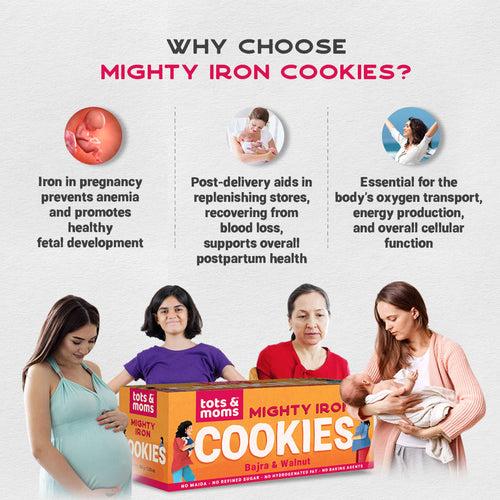 Healthy & Nutritional Cookies for Moms - Pack of 2 |  Calcium Magic | Mighty Iron | 150g each