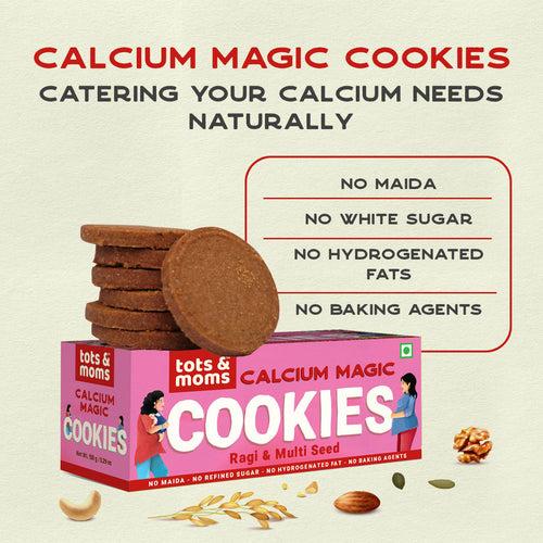 Healthy & Nutritional Calcium Magic Cookies for Adults | Ragi & Multiseed | Pack of 2 - 150g Each