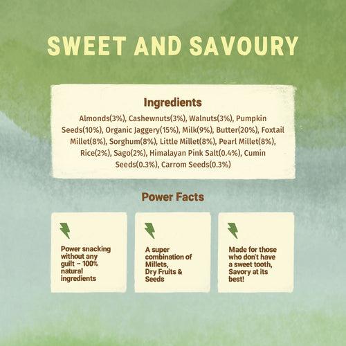 Healthy & Nutritional Cookies pack of 2 | Ragi & Almonds |Sweet & Savory| 150g each