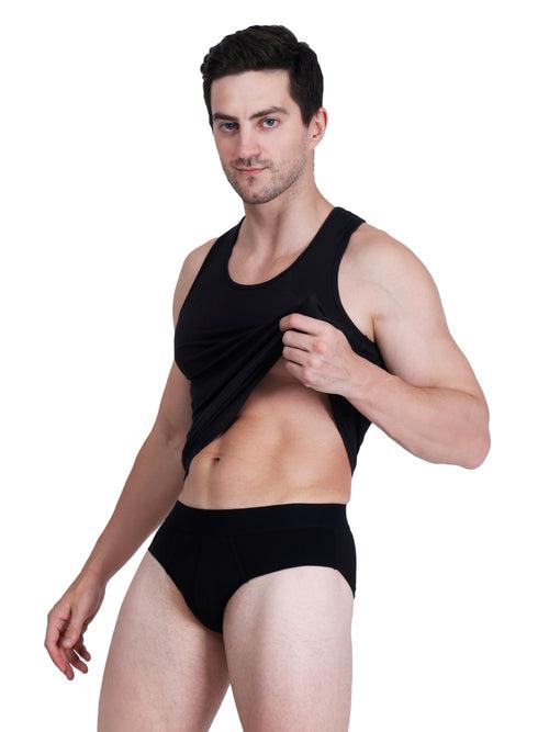 Bamboo Fabric Men's Underwear Super Comfortable,Ultrasoft, Anti Bacterial Briefs, Moisture Wicking | Black