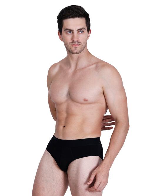 Bamboo Fabric Men's Underwear Super Comfortable,Ultrasoft, Anti Bacterial Briefs, Moisture Wicking | Black