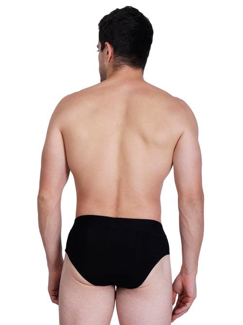 Bamboo Fabric Men's Underwear Super Comfortable,Ultrasoft, Anti Bacterial Briefs, Moisture Wicking | Black