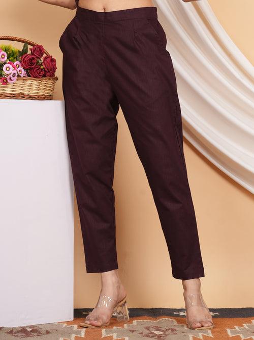 Women’s Linen Palazzo Pants – Effortless Style & Breathable Comfort | Wine Red