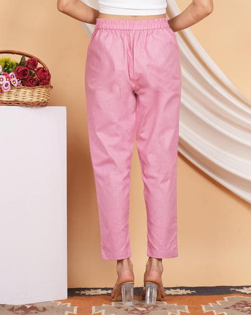 Women’s Linen Palazzo Pants – Effortless Style & Breathable Comfort | Pink