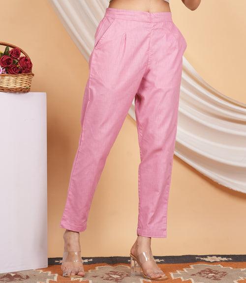 Women’s Linen Palazzo Pants – Effortless Style & Breathable Comfort | Pink