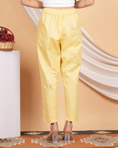 Women’s Linen Palazzo Pants – Effortless Style & Breathable Comfort | Yellow