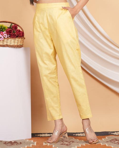 Women’s Linen Palazzo Pants – Effortless Style & Breathable Comfort | Yellow