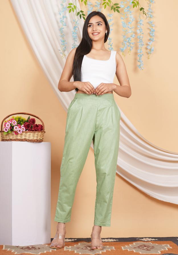 Women’s Linen Palazzo Pants – Effortless Style & Breathable Comfort | Green