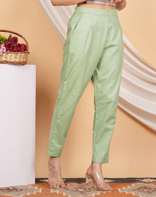 Women’s Linen Palazzo Pants – Effortless Style & Breathable Comfort | Green