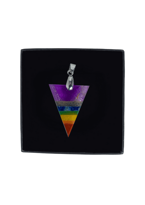 Balance Your Energy with the 7 Chakra Triangle Pendant – A Powerful, Geometric Gemstone Necklace for Healing and Alignment.