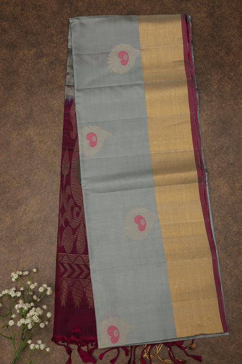 Gray soft silk saree