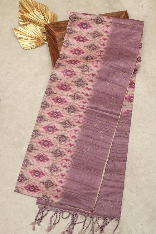 Light pink raw silk saree