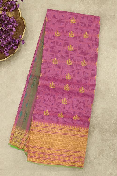 Pink Cotton Saree