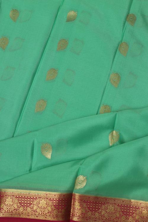 Greenish Mysore silk saree